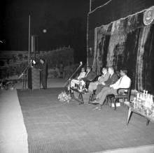 Prof. A. Ramachandran addressing the audience at the Ninth Institute Day celebrations at the Open Air Theatre, 1968