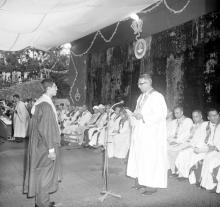 Prof. M. V. C. Sastri reads out the names of degree holders