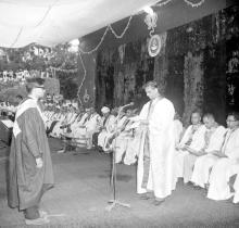 Prof. R. G. Narayanamurthi reads out the names of degree holders