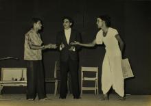 Students of IIT Madras staging a Tamil play at the Third Inter-IIT Sports Meet, 1964