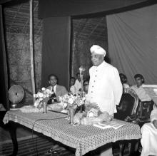Dr. A. L. Mudaliar addresses the audience at the Second Institute Day, 1961