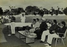 A student addresses the audience at the Third Inter-IIT Sports Meet, 1964