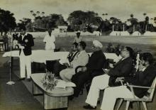 A student addresses the audience at the Third Inter-IIT Sports Meet, 1964