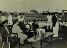 Prof. P. C. Varghese addresses the audience at the Third Inter-IIT Sports Meet, 1964