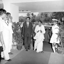 The chief guest being welcomed by Prof. A. Ramachandran.