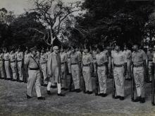 Mr. M. C. Chagla inspects the guard of honour, 1965