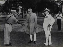 Prof. Lt. G. V. N. Rayudu receives Mr. M. C. Chagla at the second convocation, 1965