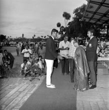 Mrs. Iengar presenting a trophy at the Eighth Inter-IIT Sports Meet in IIT Madras, 1970
