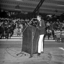 Mr. Prem Watsa addresses the audience at the Eighth Inter-IIT Sports Meet, IIT Madras, 1970