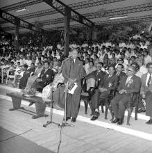 Mr. H. V. R. Iengar addresses the audience at the Eighth Inter-IIT Sports Meet, 1970