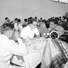 Mr. R. Natarajan and Mr. H. J. Ebert at high tea, 1961