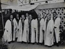 German faculty members in their convocation robes, 1965