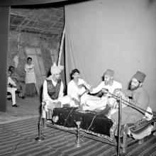 Students stage what appears to be a play at the Second Institute Day, 1961