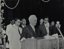 Dr. h. c. Heinrich Luebke addresses the audience, 1962