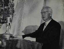 Dr. h. c. Heinrich Luebke addresses the audience, 1962