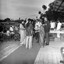 Mrs. Iengar awarding prizes at the Eighth Inter-IIT Sports Meet in IIT Madras, 1970