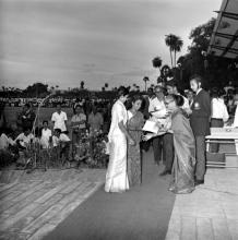 Mrs. Iengar awarding prizes at the Eighth Inter-IIT Sports Meet in IIT Madras, 1970