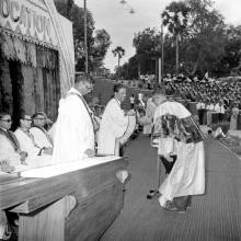 Dr. A. Ramachandran (Director) confers a Ph. D. to a student