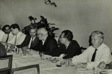 One of the meetings that took place during the visit of Prof. Dr. P. Hilbig and Mr. H. Westphal, 1965
