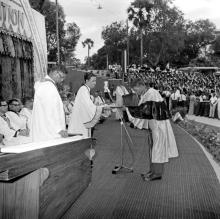 Dr. A. Ramachandran (Director) confers a Ph. D. to a student