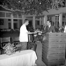 Prof. R. G. Narayanamurthi and Prof. A. Ramachandran photographed during an event, 1968