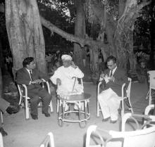 ‘The Second Trinity of IIT Madras’ in conversation over refreshments at the farewell tea ceremony organised for Mr. R. Natarajan