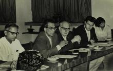 A meeting in progress during the visit of Prof. Dr. P. Hilbig and Mr. H. Westphal to IIT Madras, 1965