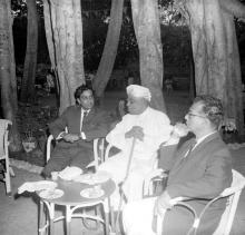 ‘The Second Trinity of IIT Madras’ in conversation over refreshments at the farewell tea ceremony organised for Mr. R. Nataraja