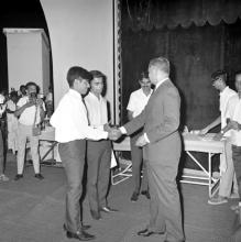 Mr. H. V. R. Iengar interacts with students during the Tenth Institute Day, 1969