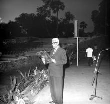 Prof. R. Krishnamurthi (Head of the Department of Humanities) addresses the gathering at the farewell of Mr. R. Natarajan