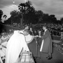 Dr. A. Ramachandran confers a degree to a graduate