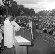 Dr. A. Ramachandran confers a degree to a graduate