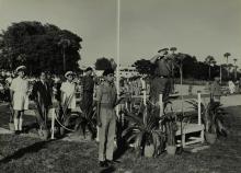 Major General Virendra Singh on the saluting dais, 1965