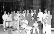 Guests at Mr. R. Natarajan’s farewell ceremony pose for a photograph 