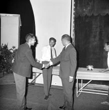 Mr. H. V. R. Iengar presents a trophy during the Tenth Institute Day, 1969