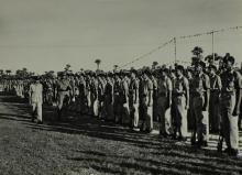 Major General Virendra Singh inspects cadets on NCC Day, 1965