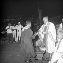 A student receives an award from Mr. H. V. R. Iengar (Chairman, Board of Governors)