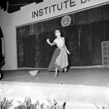 A young lady stages a dance performance during the Tenth Institute Day, 1969
