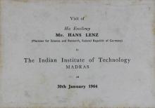 Invitation to the high tea ceremony that was thrown in honour of Mr. Hans Lenz’s visit to IIT Madras 