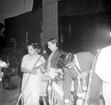 Mrs. Shanti Sengupto and  Mrs. Parvatham Natarajan at the farewell ceremony organised for Mr. R. Natarajan