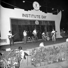 A music performance by a group of students during the Tenth Institute Day, 1969