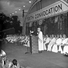 Dr. S. Bhagavantam delivers his address at the sixth convocation