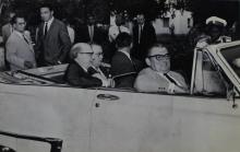 Mr. Hans Lenz seated in a car with other dignitaries (possibly towards the end of his visit to IIT Madras)