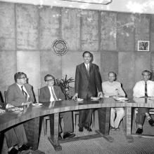 Prof. A. Ramachandran addressing a gathering during the transfer of charge for the Director’s post