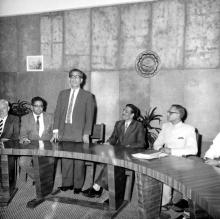 Prof. B. Sengupto addressing the gathering during the transfer of charge for the post of Director, 1967