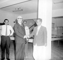 Prof. B. Sengupto greets Lord Fenner Brockway 