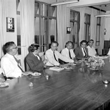 Mr. J. R. D. Tata and some of the faculty members in conversation, 1969