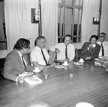 Mr. J. R. D. Tata and some of the faculty members in conversation, 1969