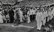 Mr. C. V. Sethunathan leads the academic procession at the fourth convocation, 1967