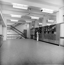 A person browsing the index of the Central Library of IIT Madras, 1967